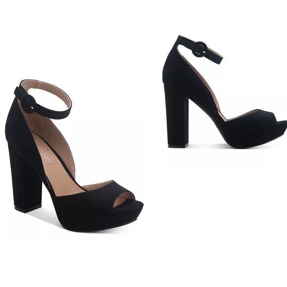 Block-Heel Platform Sun Stone Reeta Sandal Black 9.5 NEW!! - Picture 2 of 13